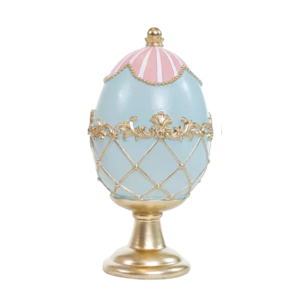 Ovo De Pascoa De Pascoa My Lord  Faberge Azul 15x7,5cm 1099906 1Unid