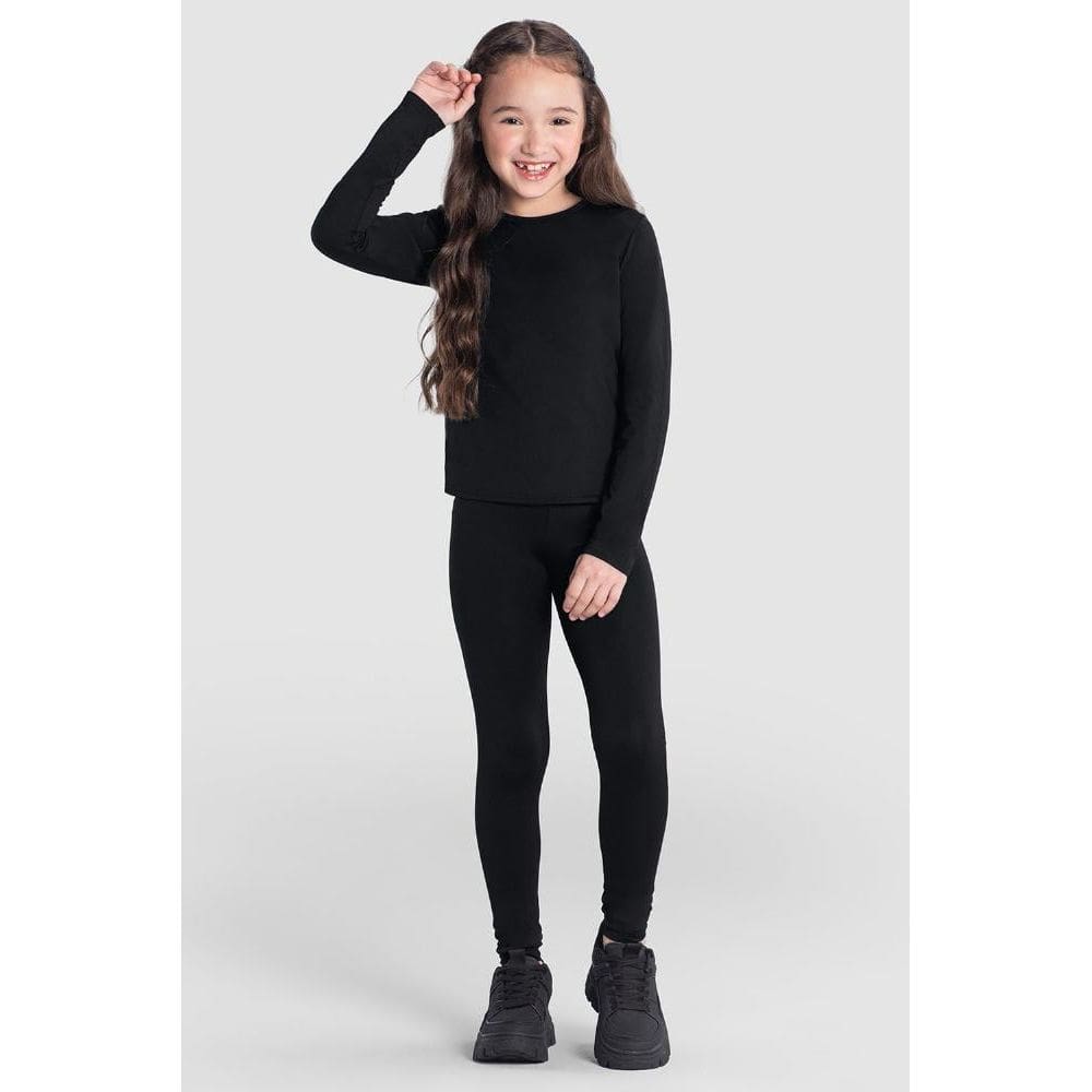 Calça legging infantil unissex térmica leve Brandili