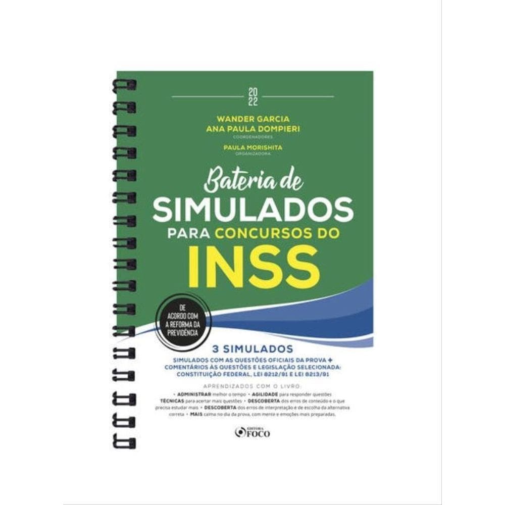 Bateria De Simulados Para Concursos Do Inss - 1ª Ed - 2022