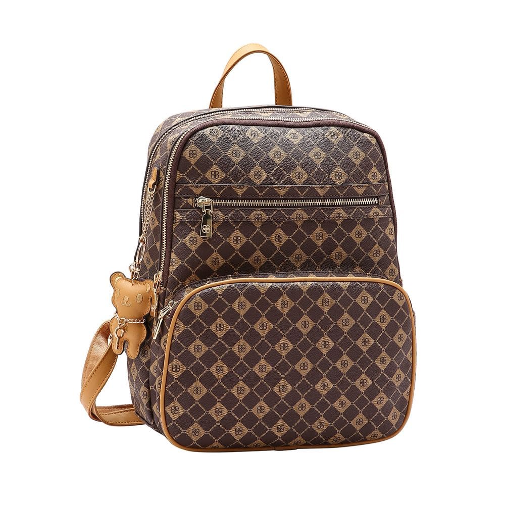 Mochila Feminina Chenson Elemento Gráfico Café