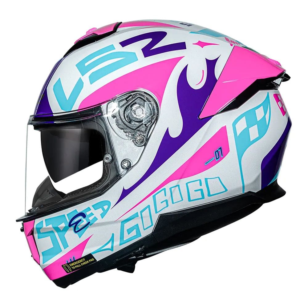 Capacete LS2 FF808 Stream II Race White Purple (56)