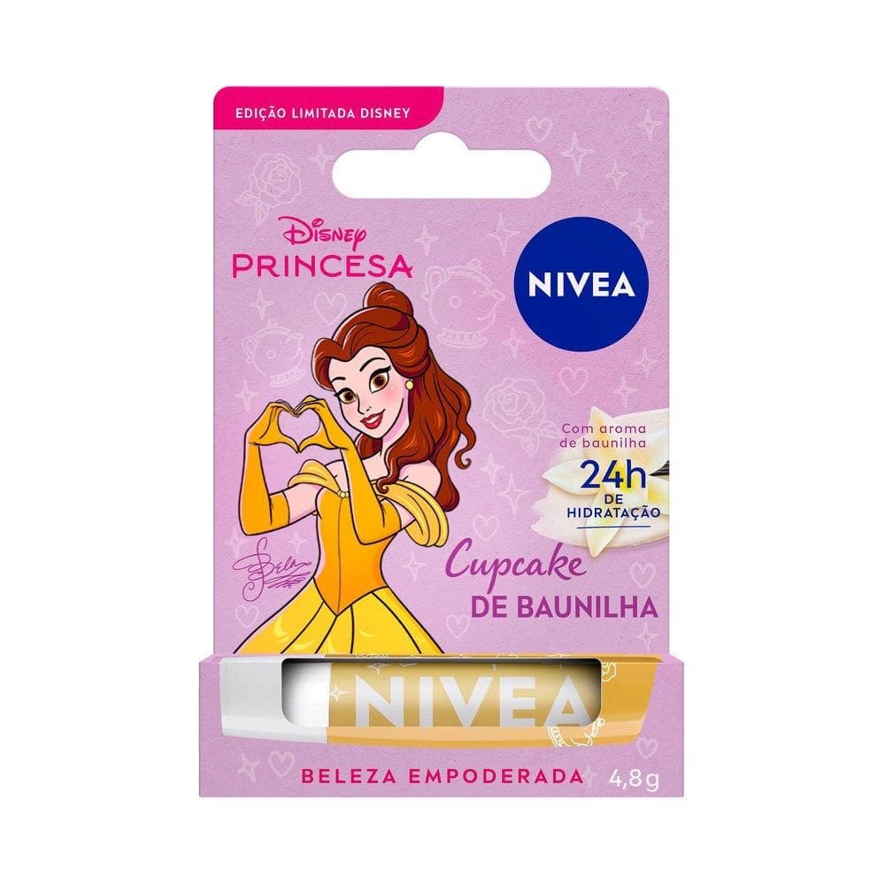 Hidratante Labial NIVEA Cupcake de Baunilha Ed. Limitada Bela Disney® Princesa 4,8g
