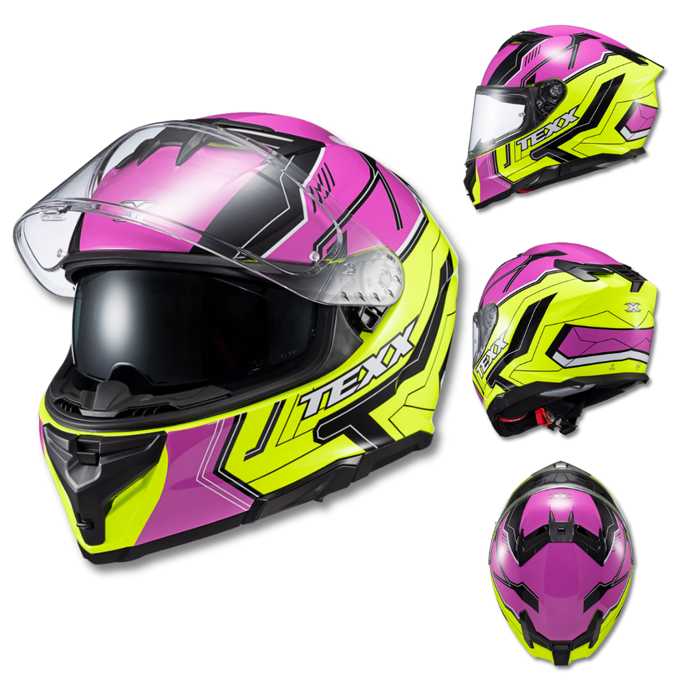 Capacete TEXX Kaiman SV Teaser Rosa e Verde