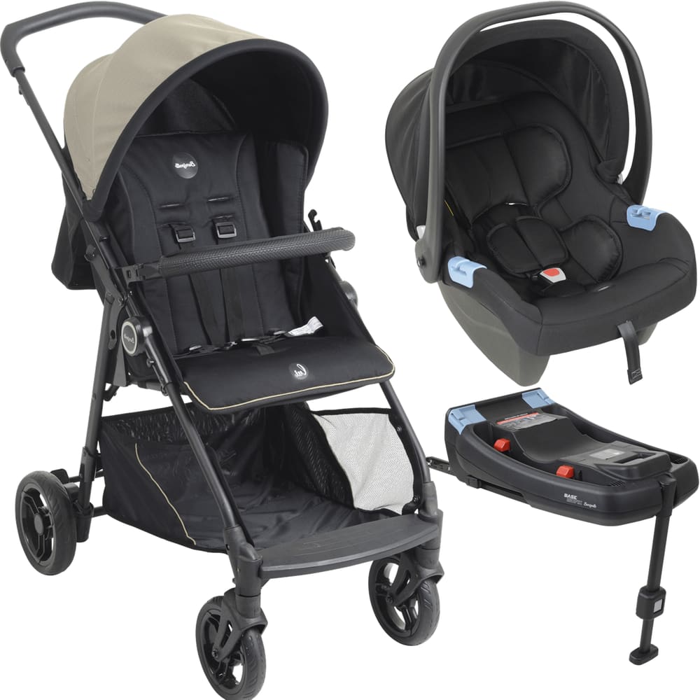 Carrinho com Bebe Conforto e Base ISOFIX Burigotto Lui 22 Sand