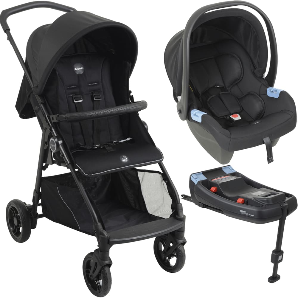 Carrinho com Bebe Conforto Base ISOFIX Burigotto Lui 22 Grafite