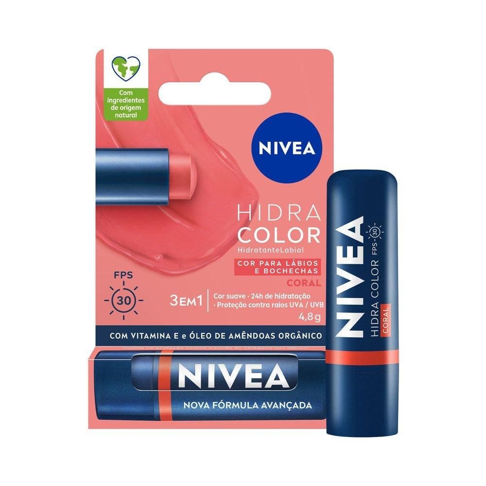 Hidratante Labial NIVEA Hidra Color Coral 4,8g