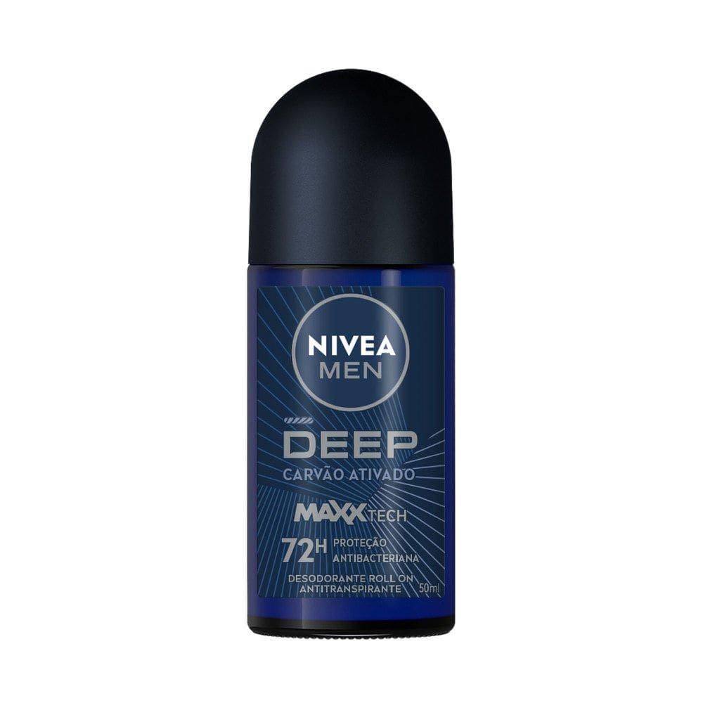 Desodorante Antitranspirante Roll-on NIVEA MEN Deep MaxxTech Carvão Ativado 50ml