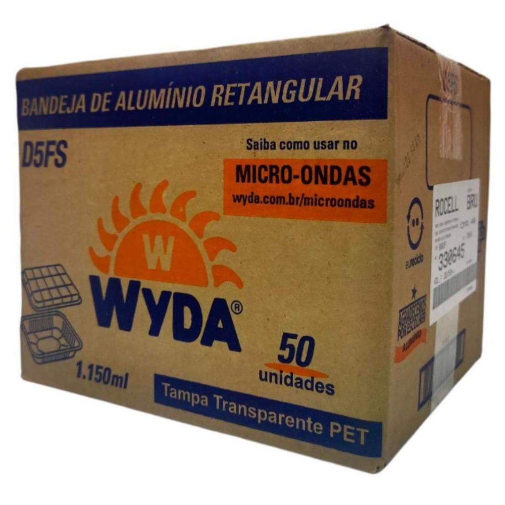 Embalagem de Alumínio Wyda 1150ml D5FS Tampa Pet c/50 un