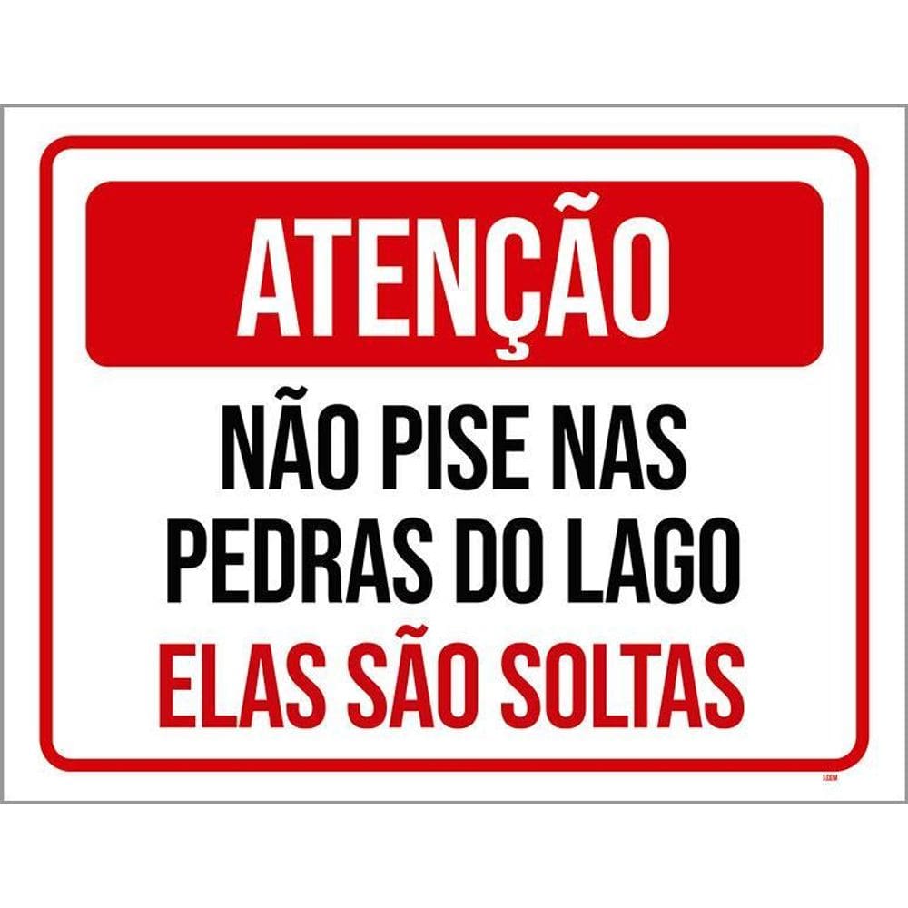 Kit 3 Placa Acm Não Pise Nas Pedras Lago São Soltas 18X23