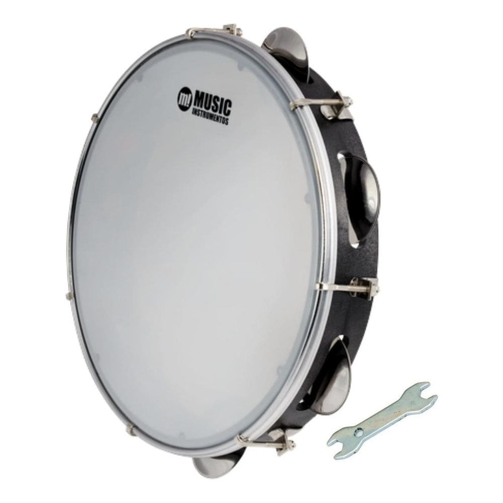 Pandeiro Phx Abs Preto 10 Pele Leitosa