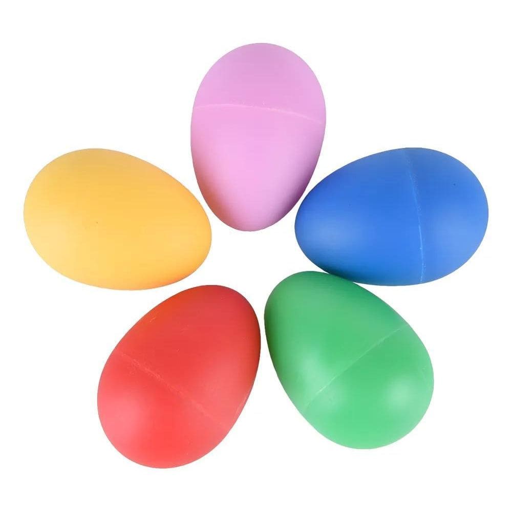 2X Ganza 5 Ovinho Colorido Chocalho Shaker Eggs Musicalizaçã