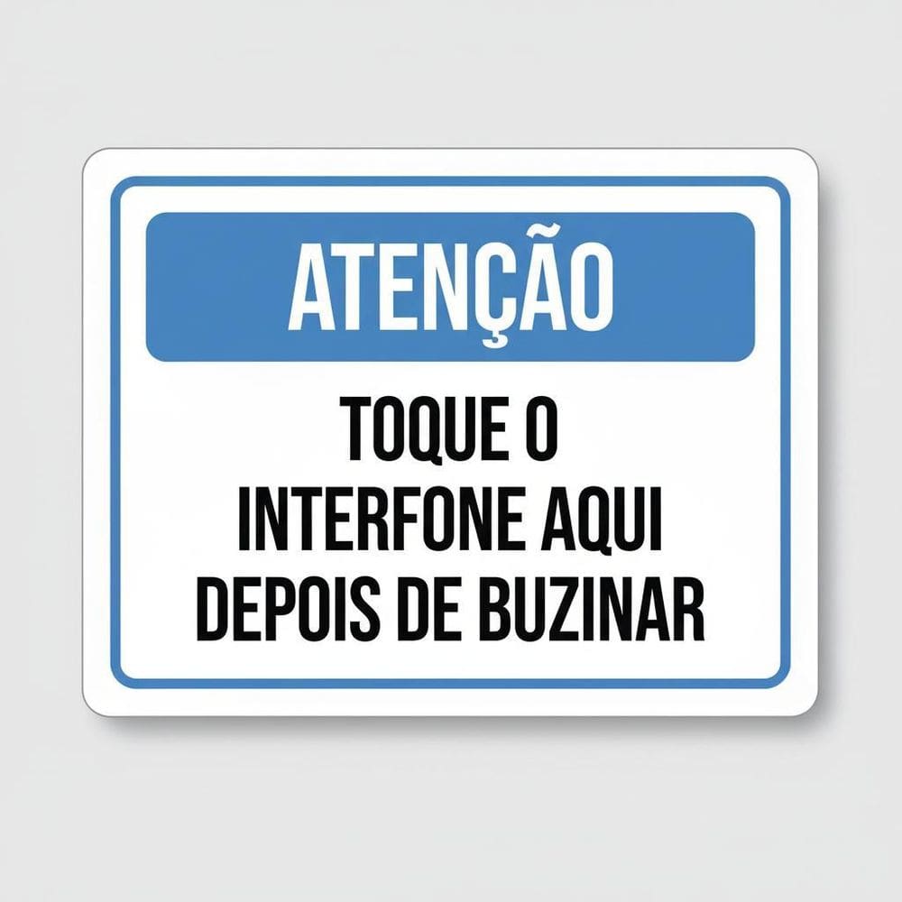 Placa Acm Atenção Toque Interfone Depois Buzinar 18X23