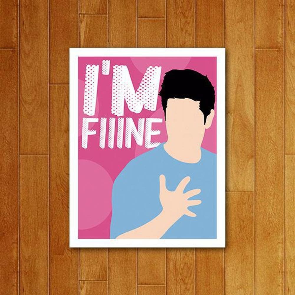 Placa Decorativa Séries - Televisão I`M Fine 36X46