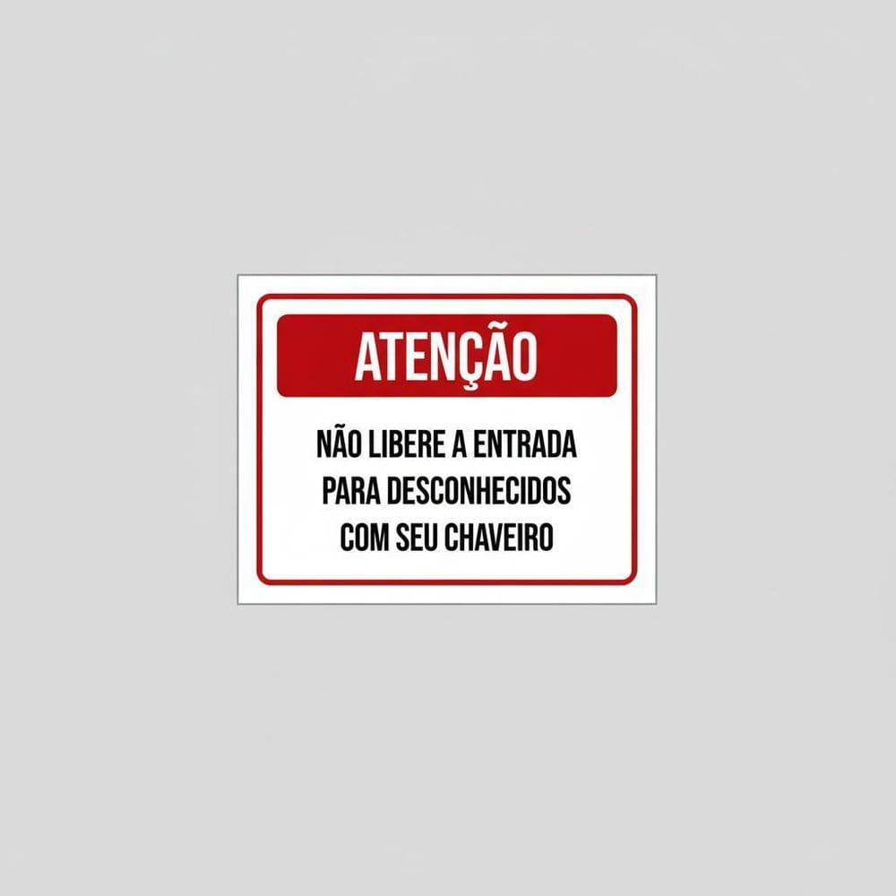 Placa Acm Não Libere Entrada Desconhecidos Chaveiro 18X23