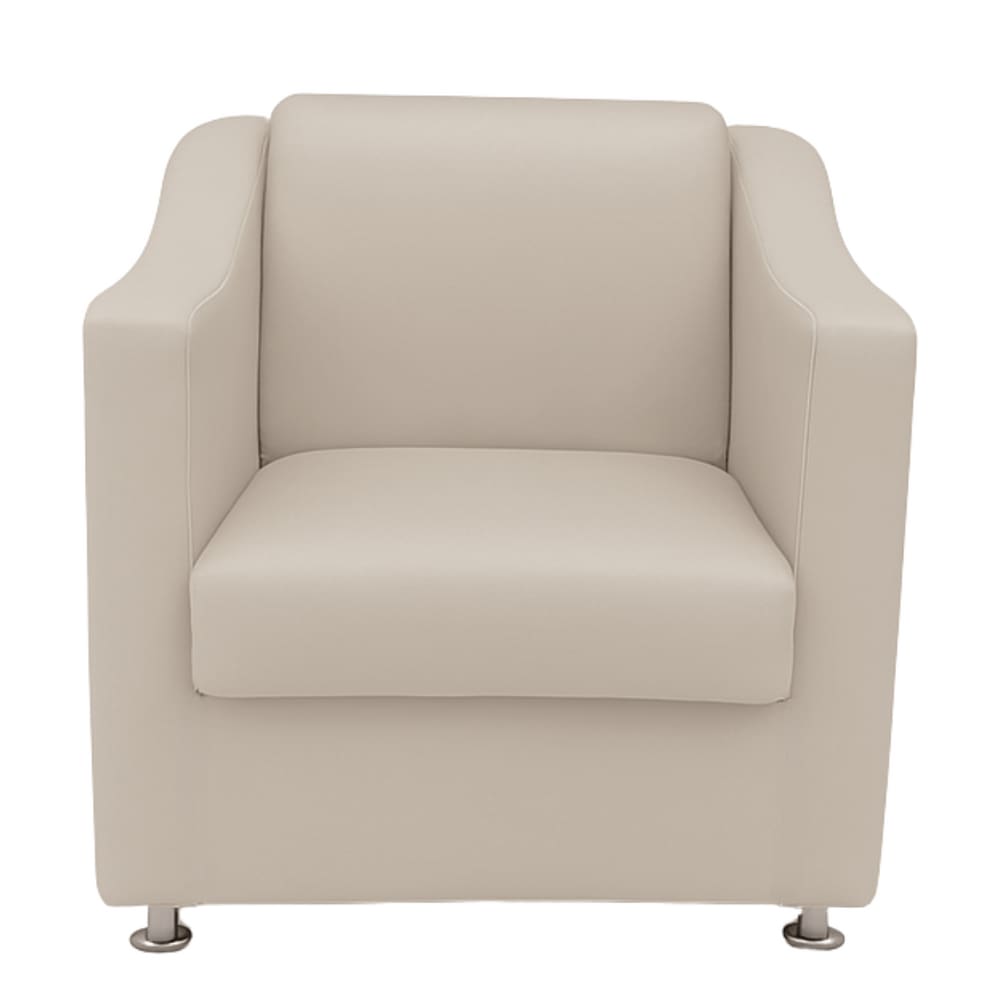 Poltrona Decorativa Para Recepção Sofia Corino Bege