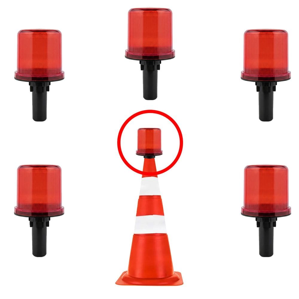 Sinalizador Viario Solar Kit 5 Uni Estrada Rodovia Cone Rua Alerta Obra