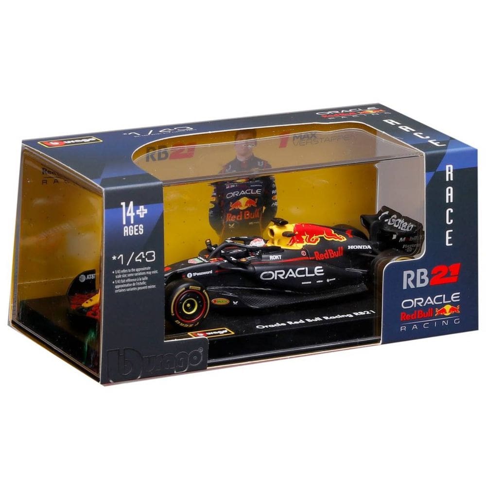 Miniatura Bburago Oracle Red Bull Racing RB21 F1 2025 Max Verstappen 1 1/43 c/ Piloto