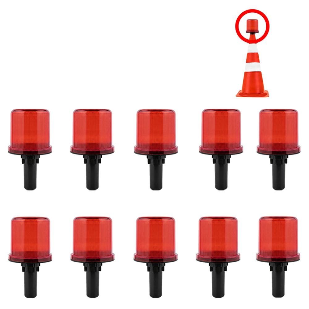 Sinalizador Viario Solar Kit 10 Uni Estrada Cone Sinaliza Emergencia Rodovia Transito Alerta