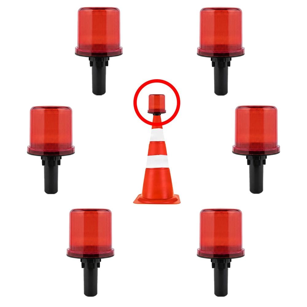 Sinalizador Viario Solar Kit 6 Uni Estrada Cone Rodovia Transito Alerta Emergencia