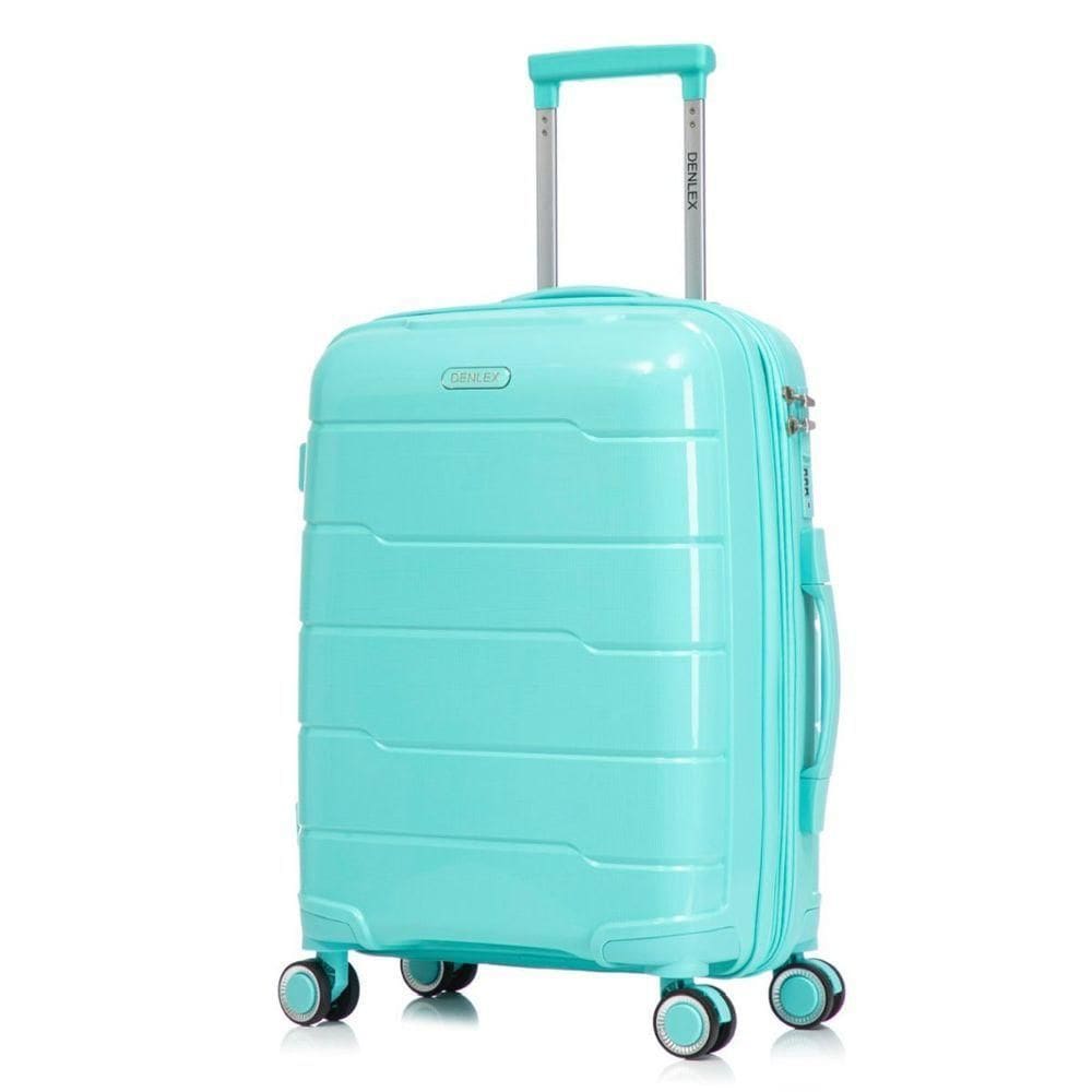 Mala De Bordo 10kg Viagem Zíper Expansível Em Polipropileno Rodinhas 360º Tsa - Lima - Denlex Cor Azul Turquesa