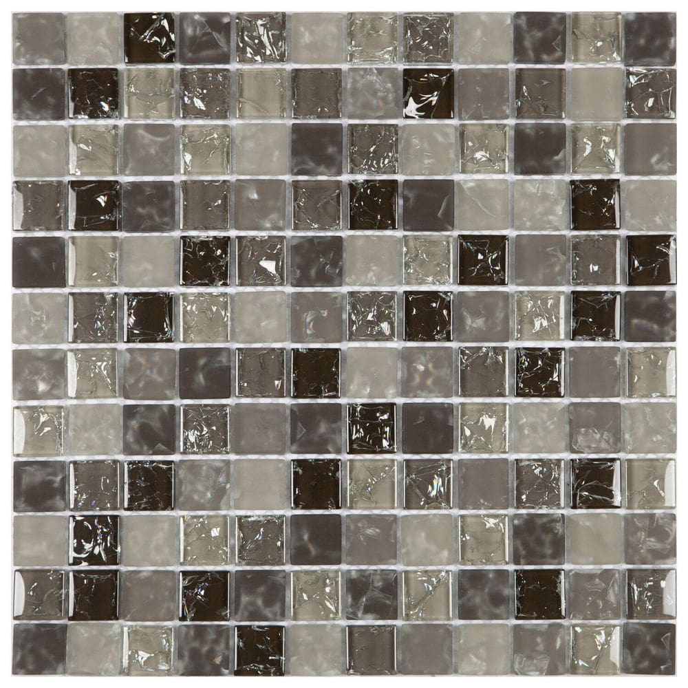 Pastilha de Vidro 30cmx30cm Placas Ice Glass Mosaic Marrom