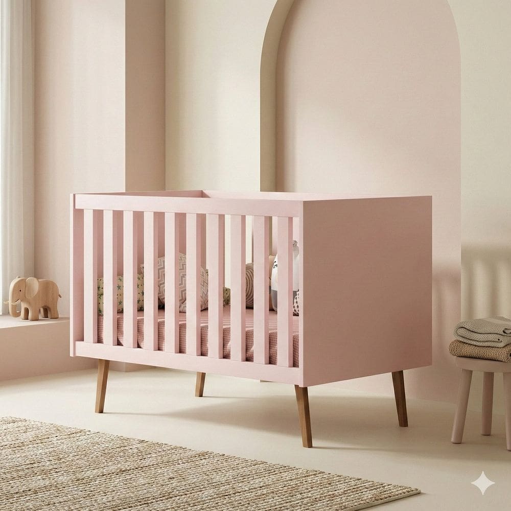Berço Americano Infantil 3 em 1 Mdf Ayla Rose