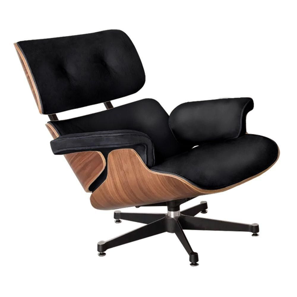 Poltrona Charles Eames Couro Preto