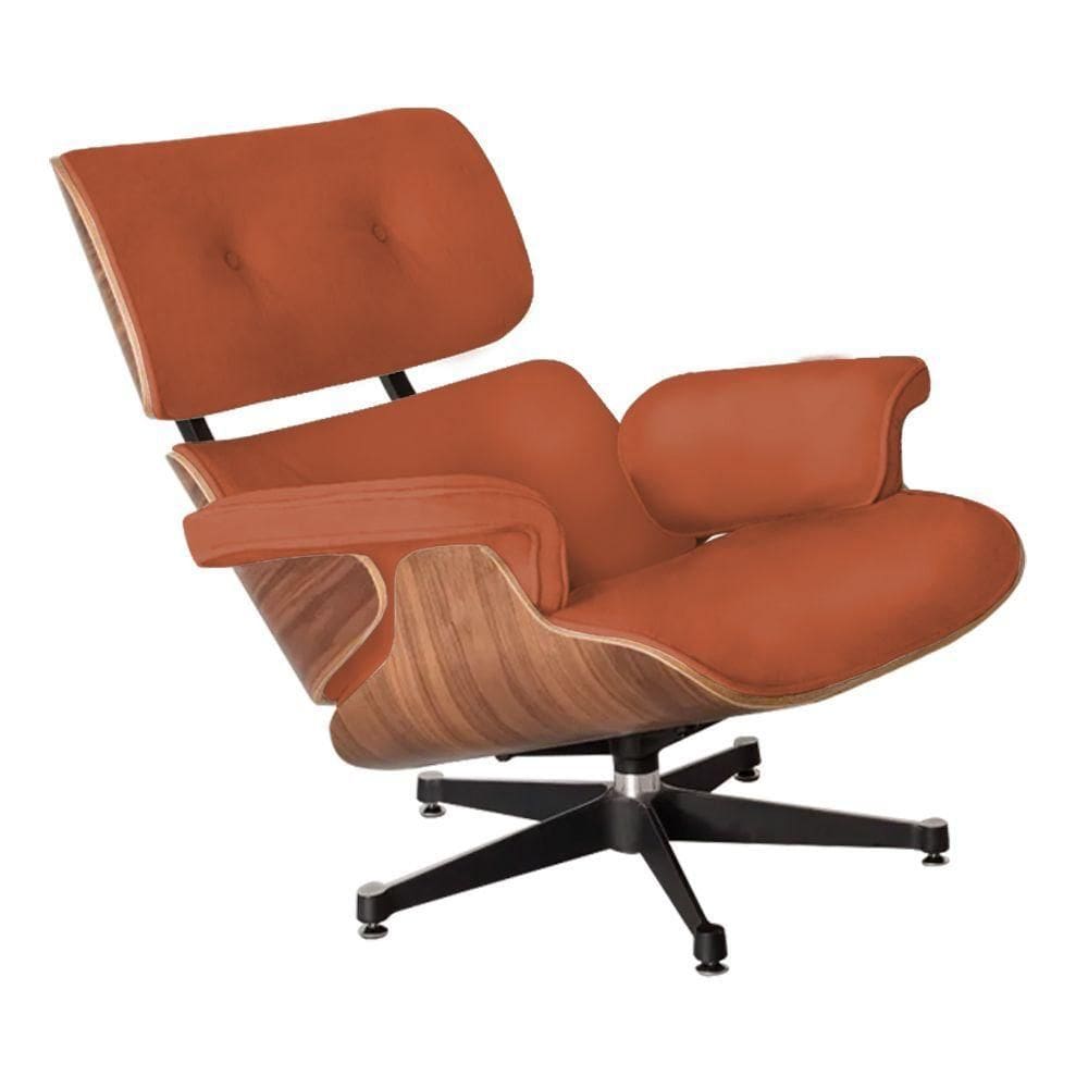 Poltrona Charles Eames Couro Caramelo