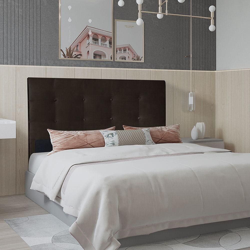 Cabeceira Casal 1,95m Berlim Suede Marrom