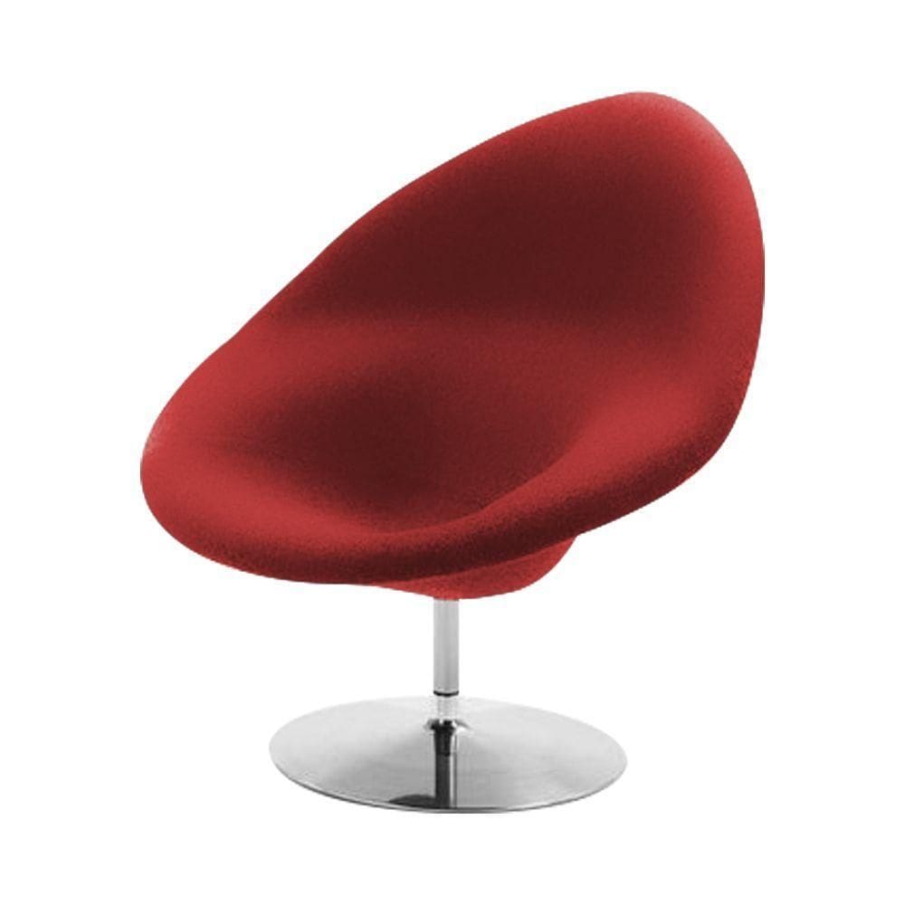 Poltrona Design Gondula Suede Vermelho