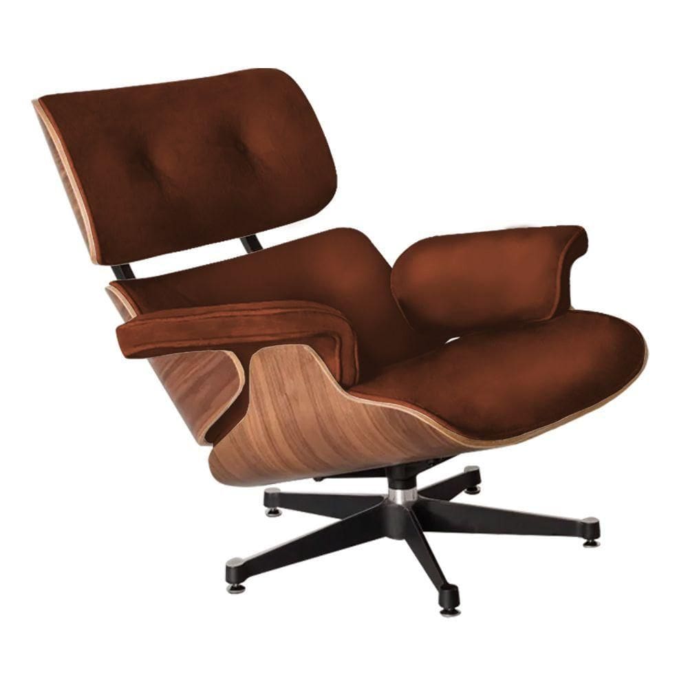 Poltrona Charles Eames Couro Marrom