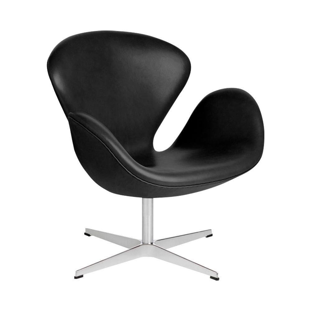 Poltrona Swan Office Giratória Couro Sintético Preto