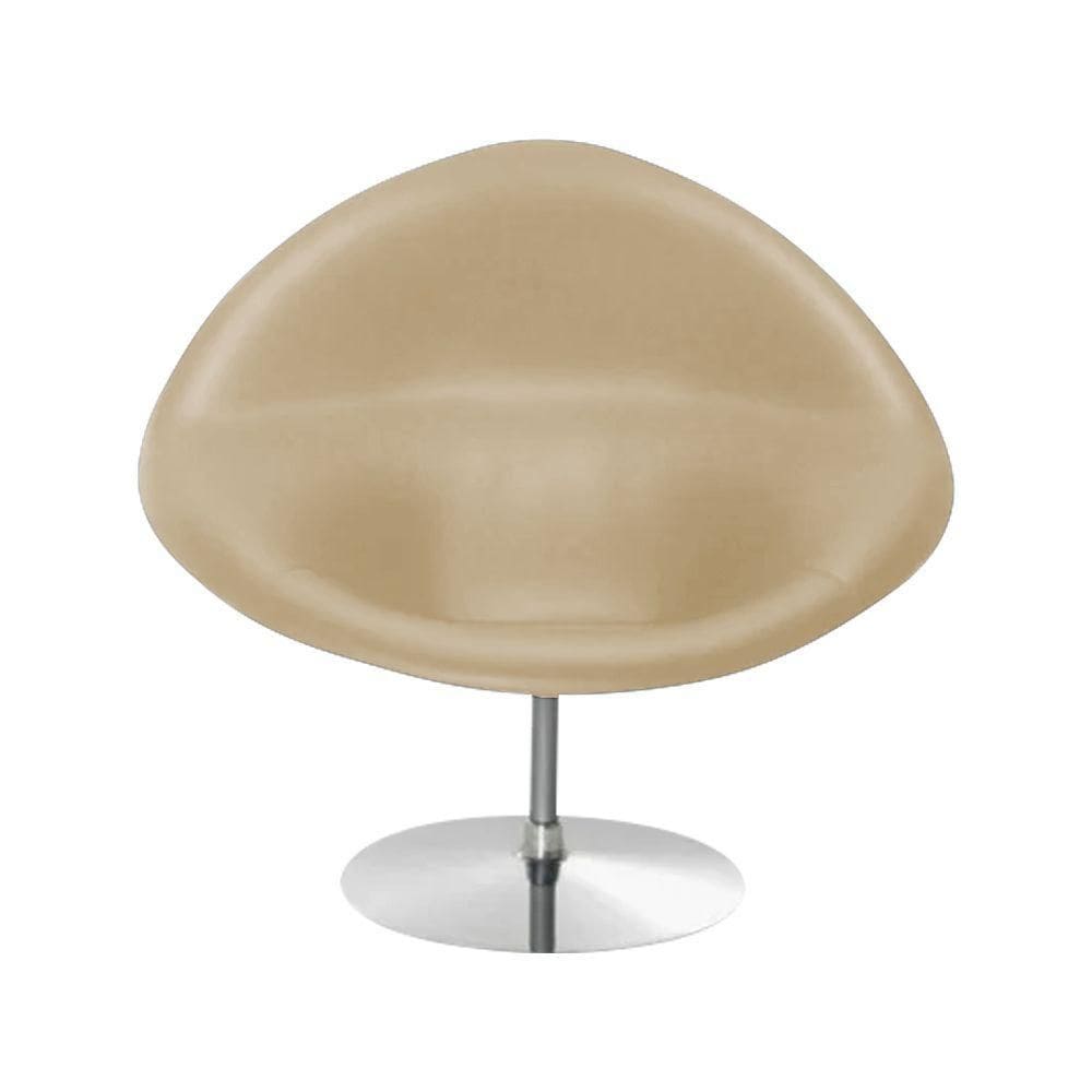 Poltrona Design Gondula Couro Sintético Bege