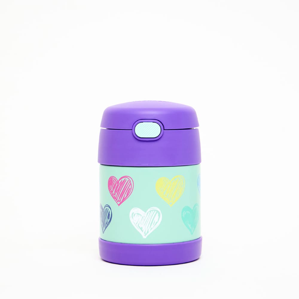 Pote Térmico Infantil Funtainer Corações Coloridos Thermos 290ml
