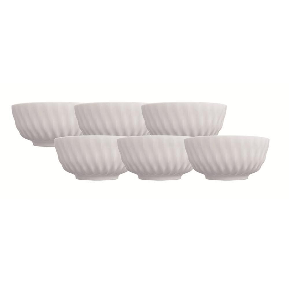 Kit 06 Tigela Bowl Sobremesa Plissan 208ml Germer Porcelanas