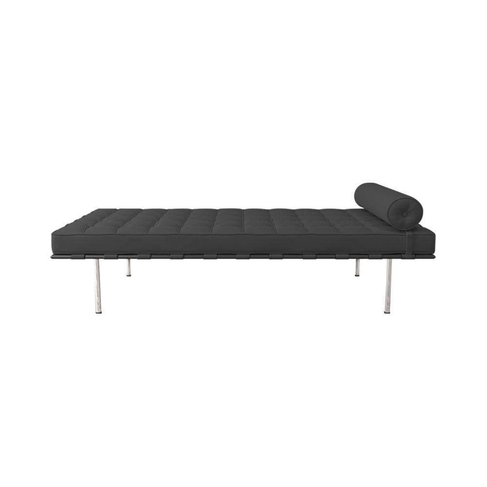 Couch Barcelona Couro Natural Legitmo Preto