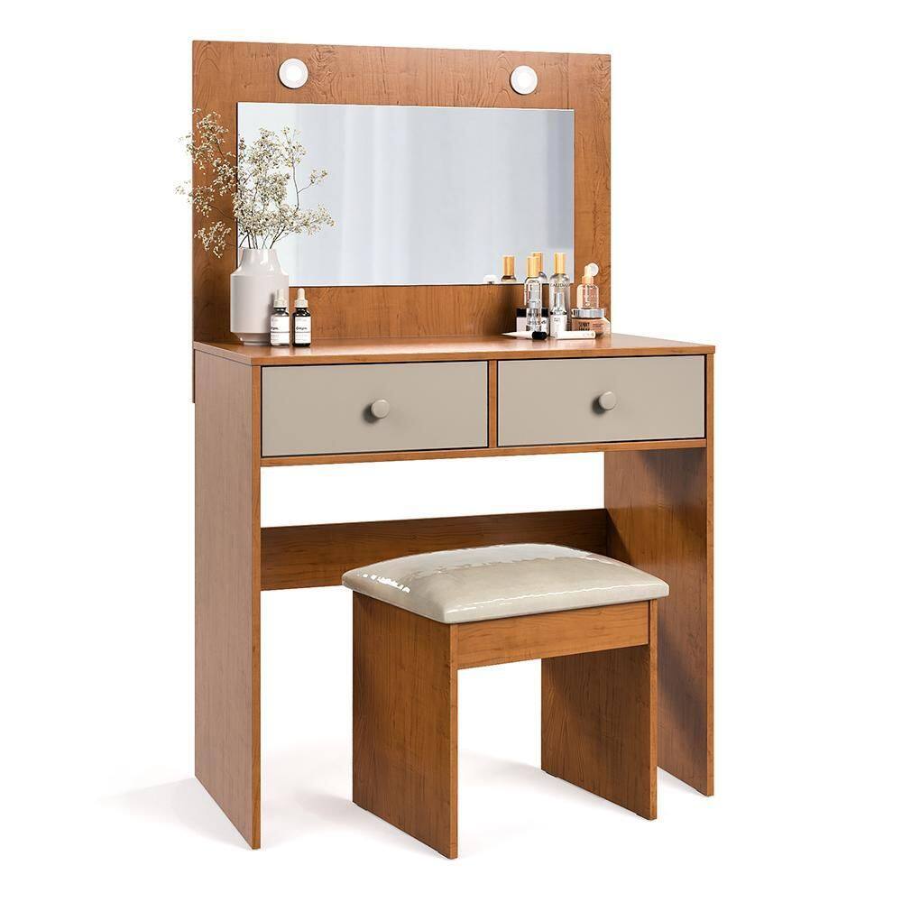Penteadeira Camarim Maia com Banqueta Almofadada - Móveis Luapa