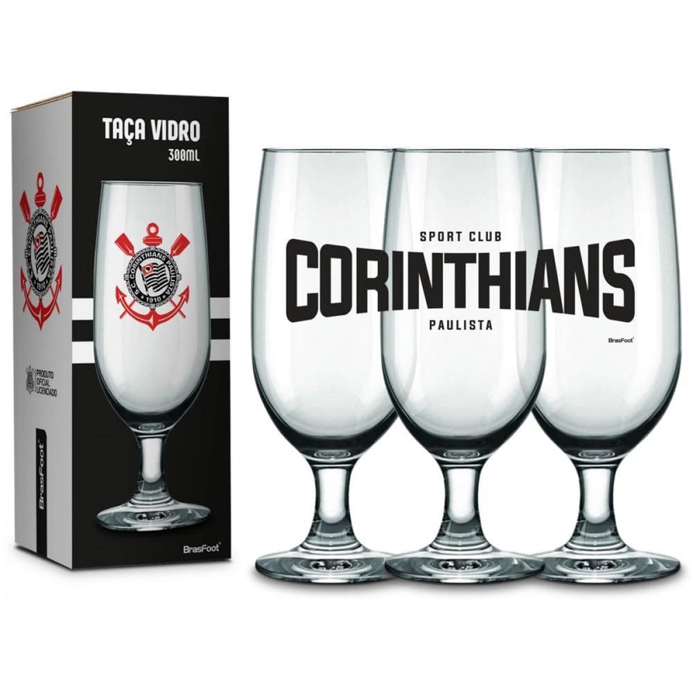 Taça de Vidro - Corinthians - 300ml - Brasfoot