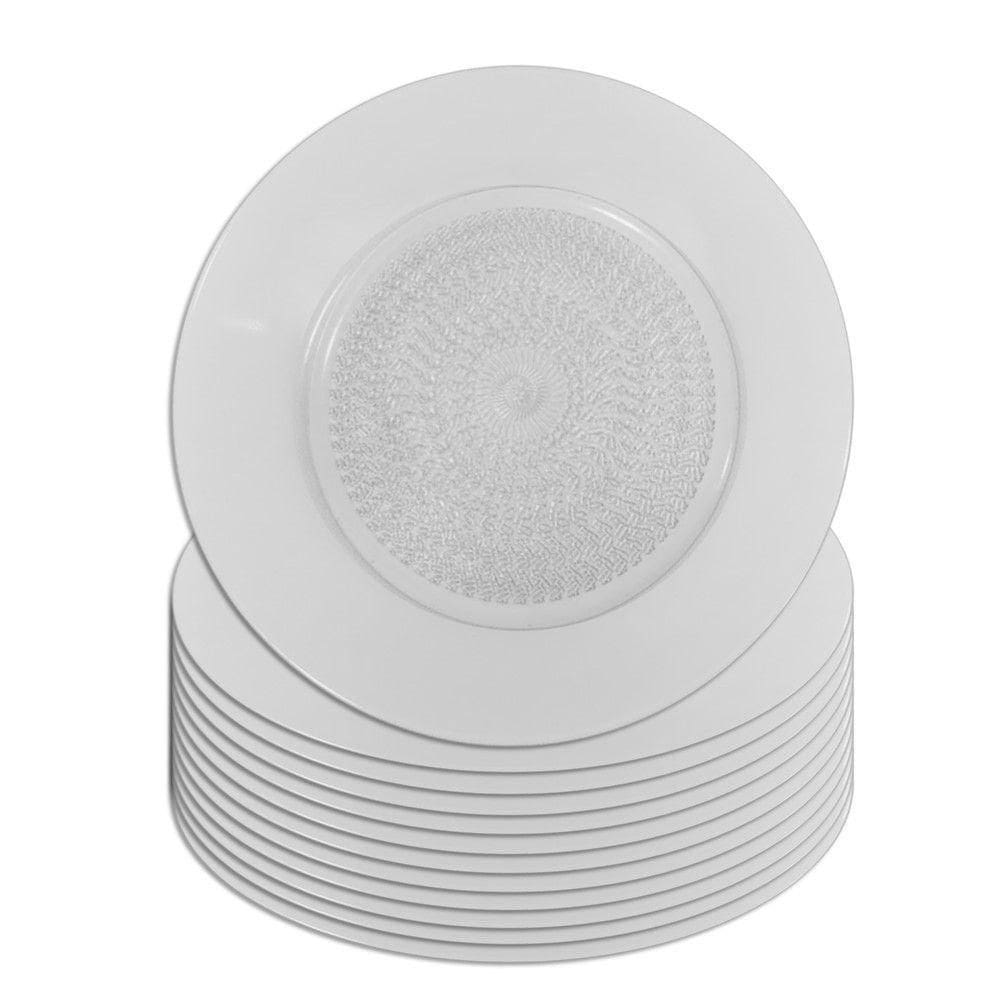 Jogo 12 Prato Raso De Vidro Acquamarine Transparente 22,5cm Class Home