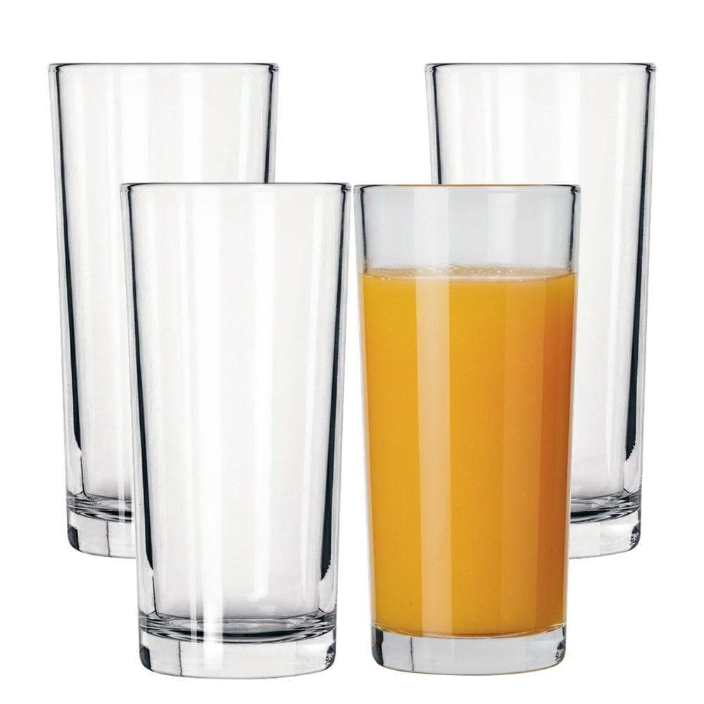 Jogo 4 Copo De Vidro Alto Liso Transparente Alto Jamaica 320ml Class Home