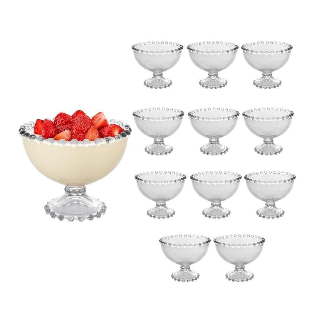 Jogo 12 Taça De Sobremesa Cristal Pearl Bolinha Wolff 200ml