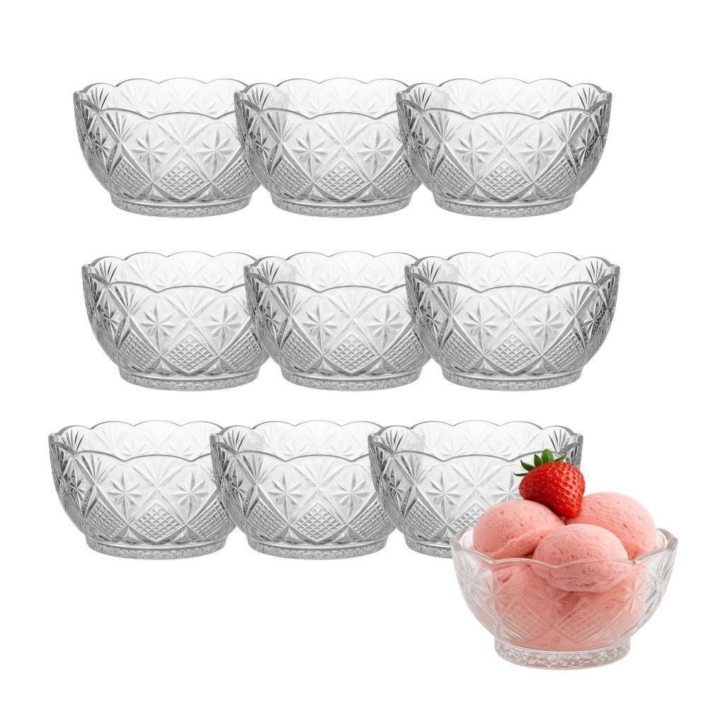 Kit 10 Taça De Sobremesa Sorvete Doces De Vidro Toffee 150ml Em Casa Tem