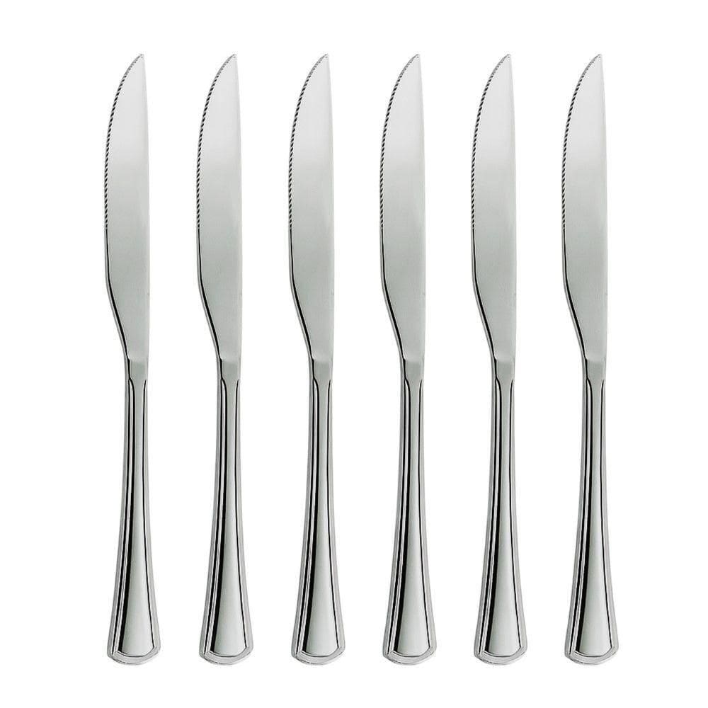 Jogo 6 Facas De Mesa Aço Inox Cor Prata Linha Silver Em Casa Tem