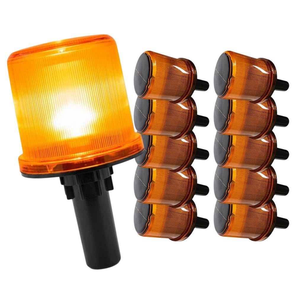 Sinalizador Solar Viario Kit 10 Uni Cone Obra Transito Sinalizaçao Rodovia Transito Sinalizaçao Obra Emergencia Acidente