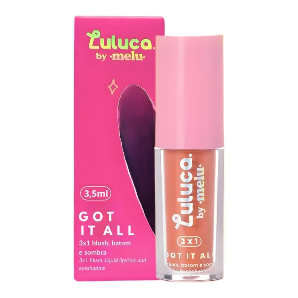 Batom, Blush e Sombra 3x1 Luluca By Melu Got It All Get Ready Rr-M1007-1