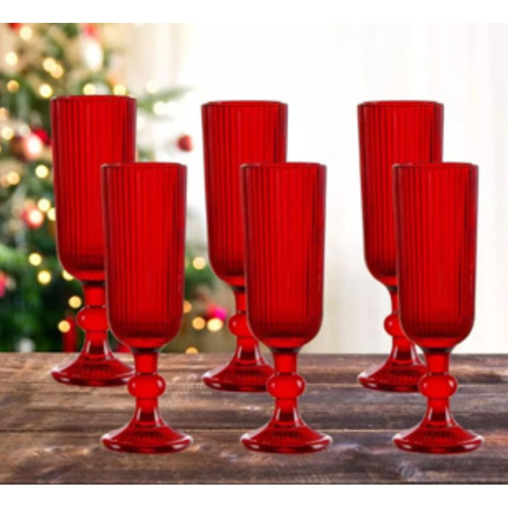 Jogo de Taças Luxx Red Ellegance 160ml Crystal Champagne