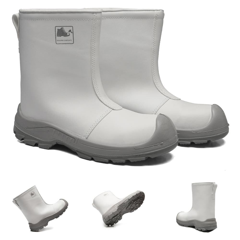 Bota Botina de Segurança Biqueira Composite Branca Com CA 48124 BDGM Lins Bracol