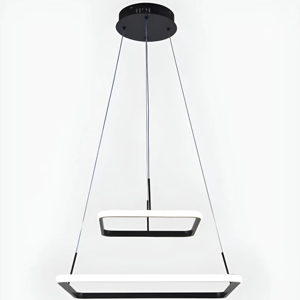 Lustre Pendente 192011 Led Domum 2 Arcos Quadrado Preto 50/30Cm 4000K Biv