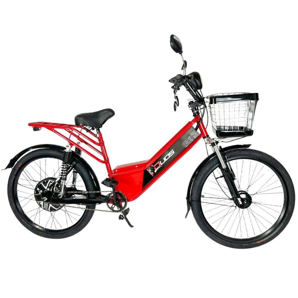 Bicicleta Elétrica Bateria de Lítio 48V 13Ah New Confort FULL Vermelha