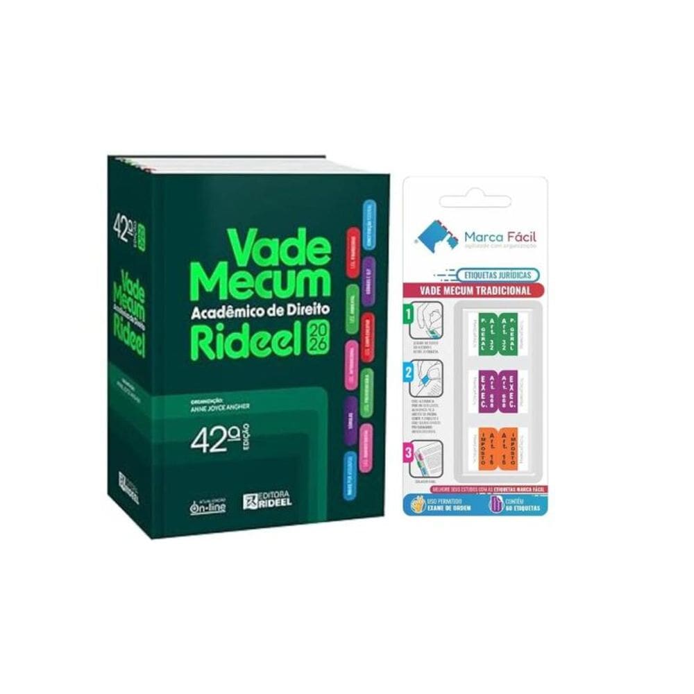 Vade mecum acadêmico de direito rideel - 2026.1 + Etiqueta Marca Fácil